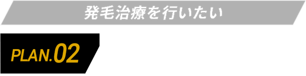 発毛治療を行いたい PLAN.02 3,600円(税込)