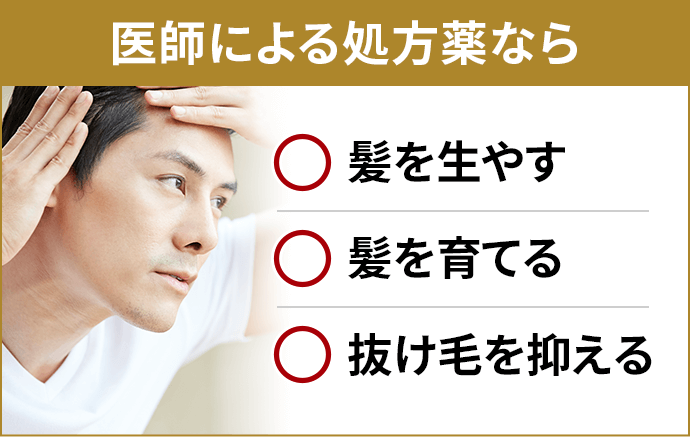 医師による処方薬なら 髪を生やす 髪を育てる 抜け毛を抑える