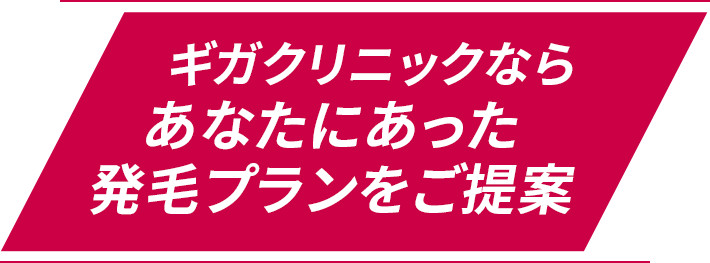 ギガクリニックならあなたにあった発毛プランをご提案